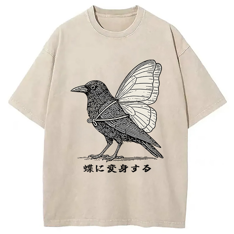 Modecanvas Pretend To Be A Butterfly Washed T-Shirt