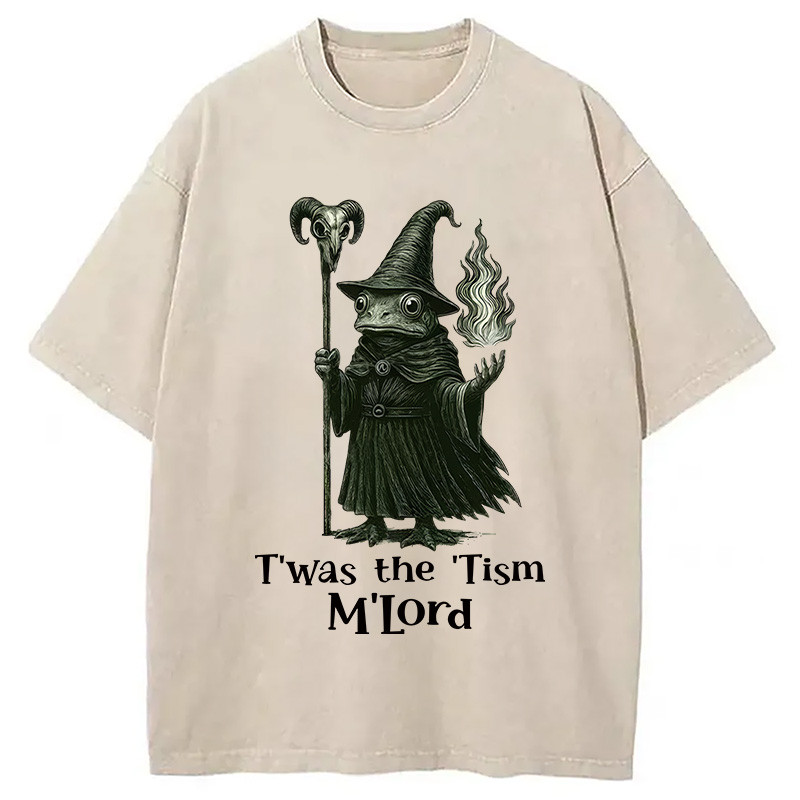 Modecanvas Witch Frog Washed T-Shirt-modecanvas