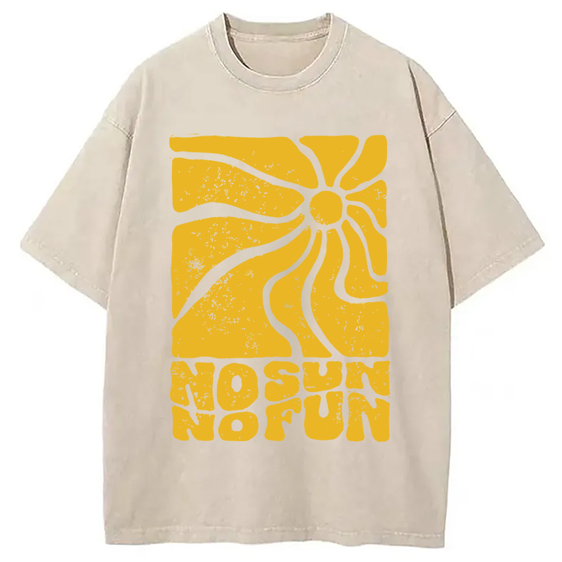 Modecanvas No Sun No Fun DTG Printing Washed T-Shirt