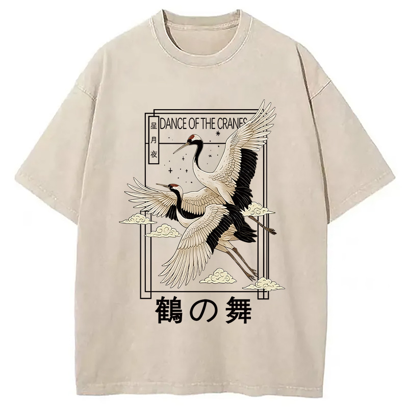 Modecanvas Dance Of The Cranes Washed T-Shirt