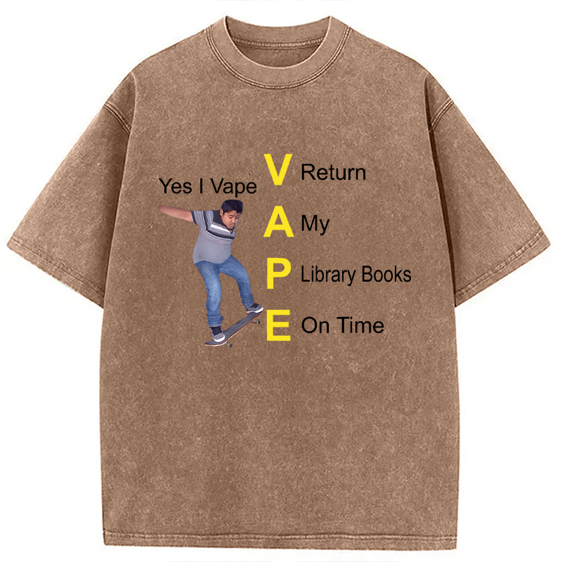 Modecanvas Yes I Vape DTG Printing Washed T-Shirt