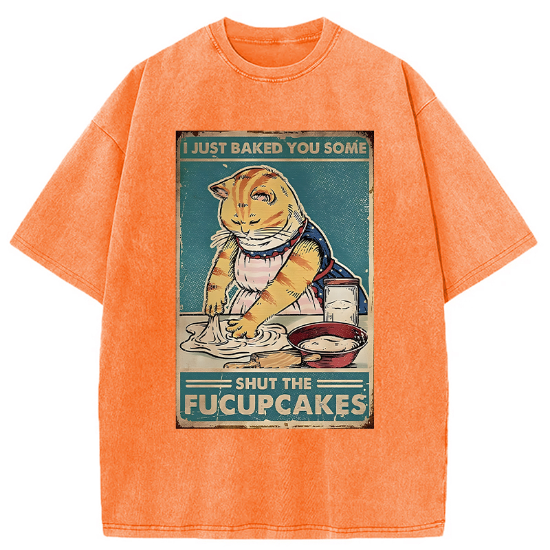 Modecanvas Shut The Fucupcakes DTG Printing Washed T-Shirt