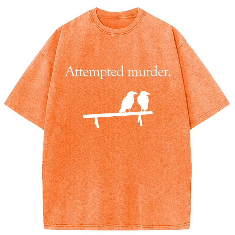 Modecanvas Attempted Murder DTG Printing Washed T-Shirt