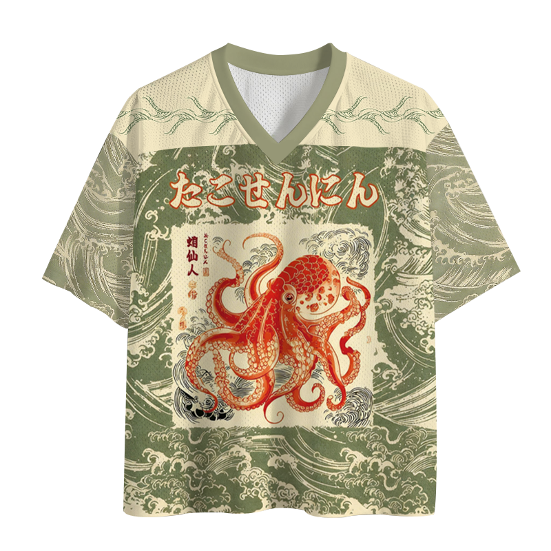 Modecanvas Octopus Sage Mesh Jersey-modecanvas