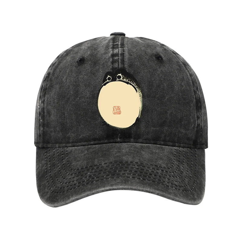 Modecanvas Grumpy Frog Japanese Washed Cap-modecanvas