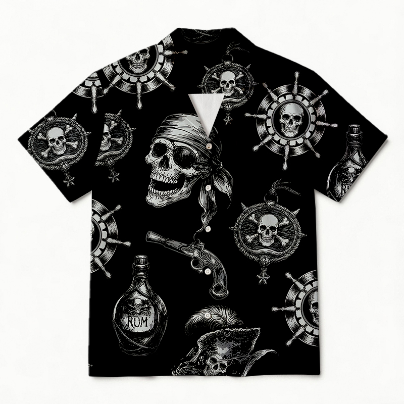 Modecanvas Pirate Skull Hawaiian Shirt