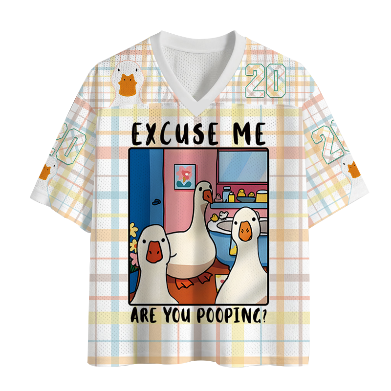 Modecanvas Excuse Me Duck Meme Mesh Jersey-modecanvas