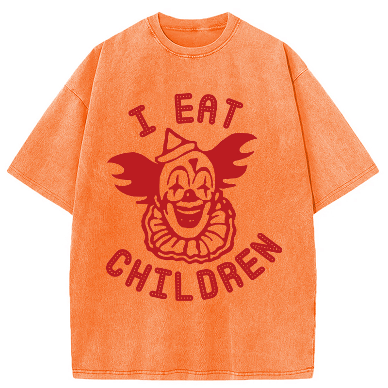 Modecanvas I Eat Children DTG Printing Washed T-Shirt