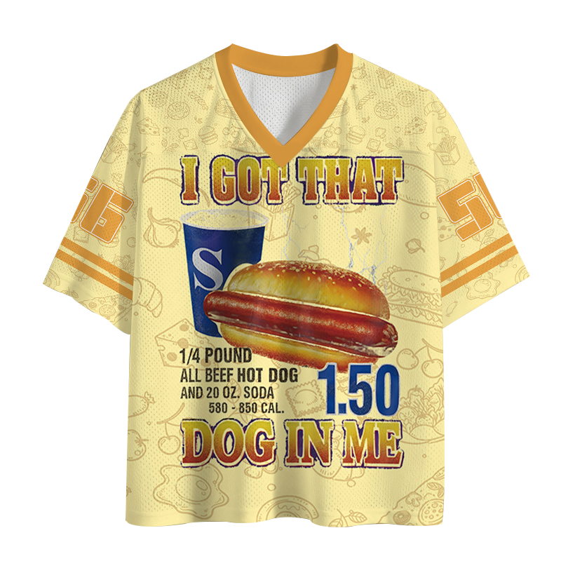 Modecanvas Funny Hot Dog Mesh Jersey-modecanvas