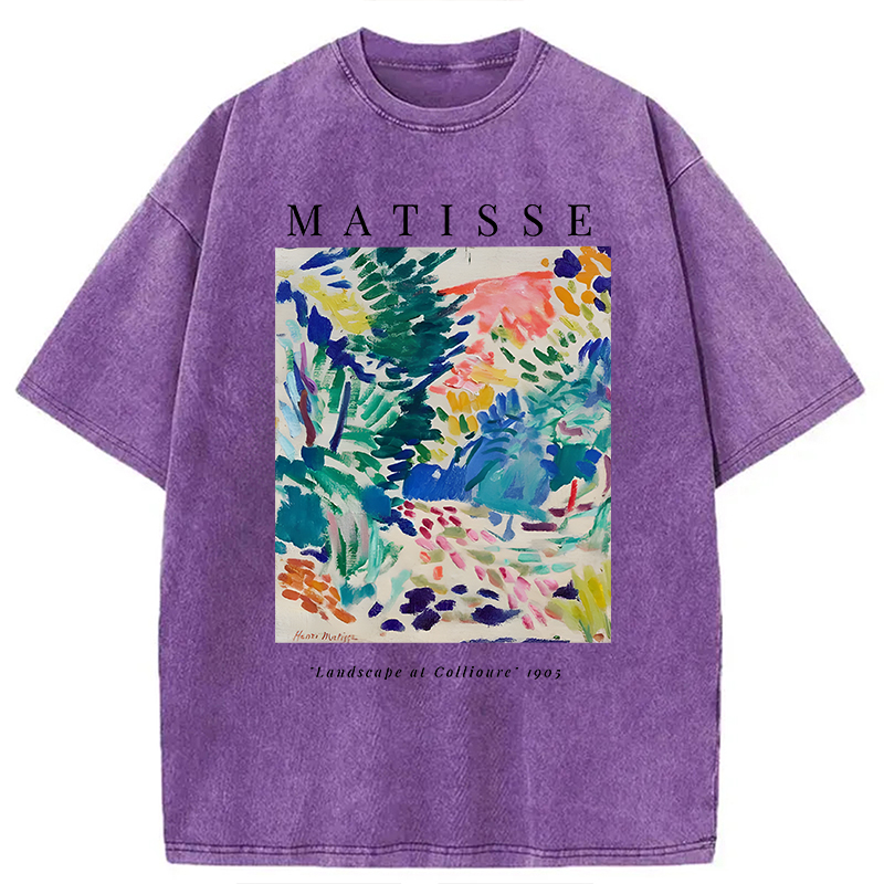 Modecanvas Henri Matisse Landscape DTG Printing Washed T-Shirt