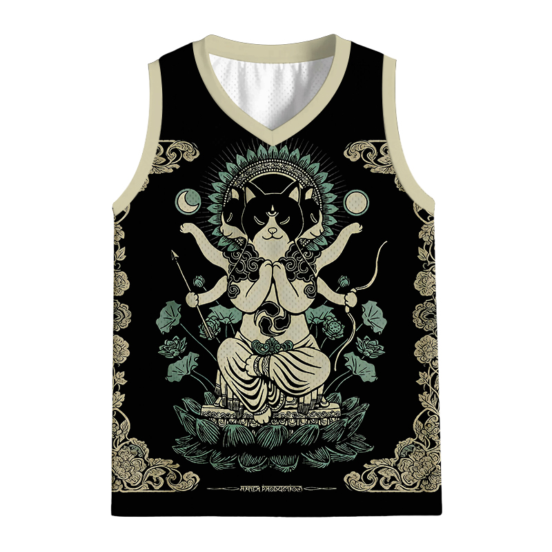 Modecanvas Cat Deity Lotus Jersey Tank
