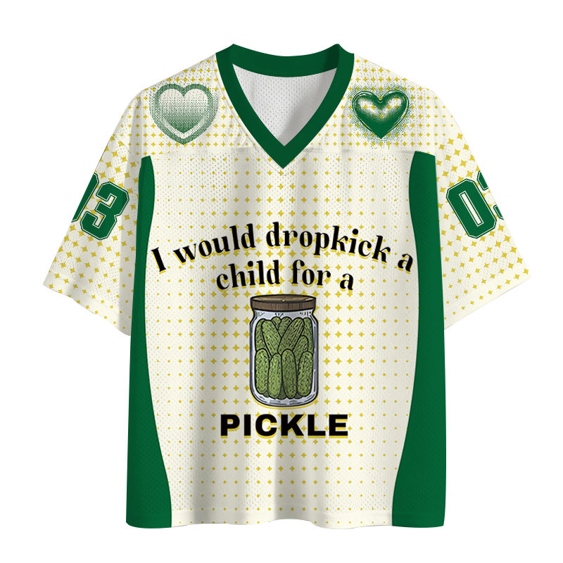 Modecanvas I Would Dropkick A Child For A Pickle Mesh Jersey-modecanvas