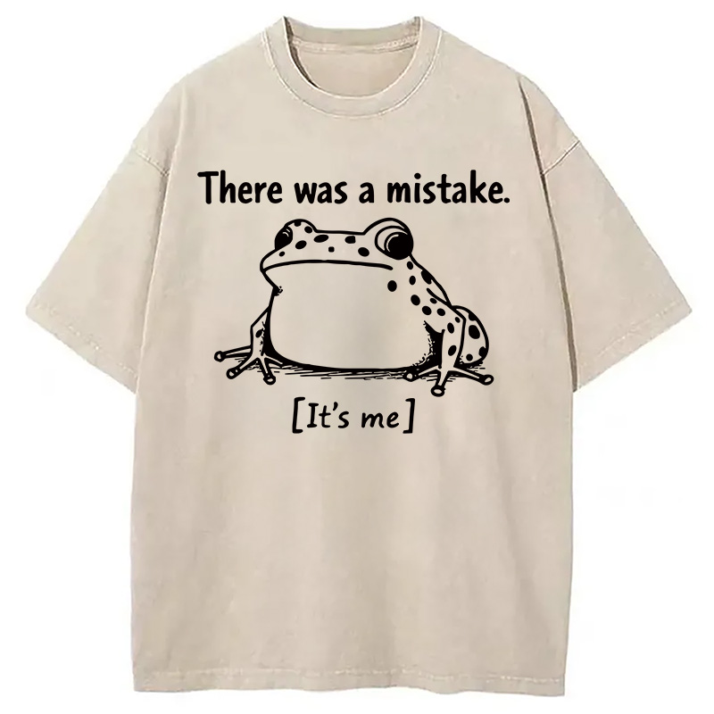 Modecanvas There Was A Mistake Frog Self DTG Printing Washed T-Shirt