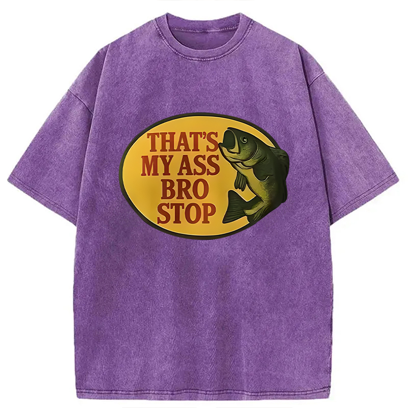 Modecanvas Bro Stop Washed T-Shirt-modecanvas