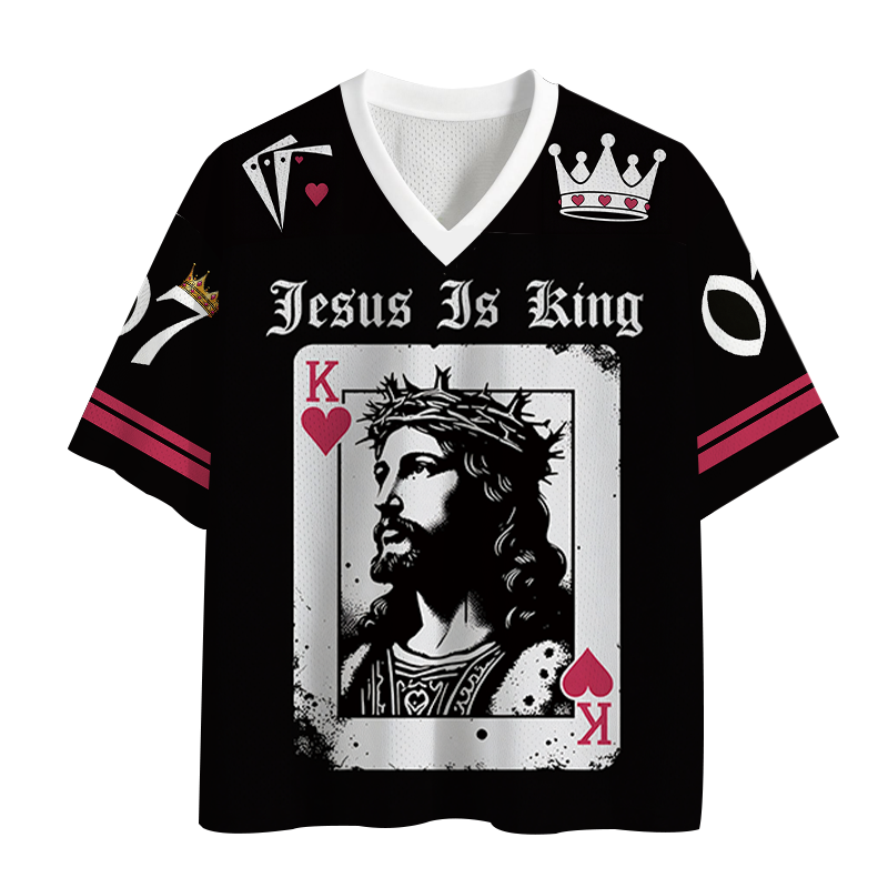 Modecanvas Jesus Is King Christian Mesh Jersey-modecanvas