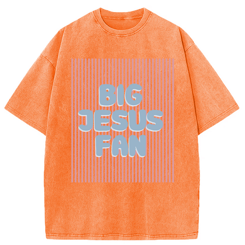 Modecanvas Big Jesus Fan DTG Printing Washed T-Shirt
