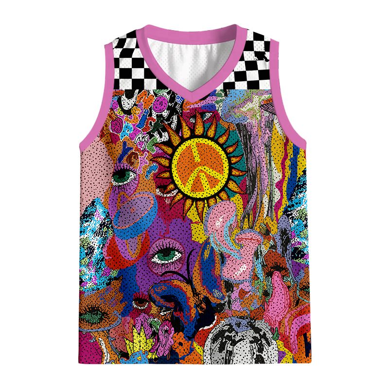 Modecanvas Trippy Colorful Rave Jersey Tank