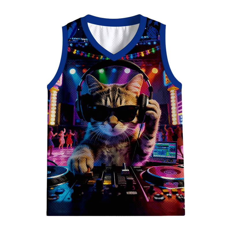 Modecanvas DJ Cat Rave Jersey Tank