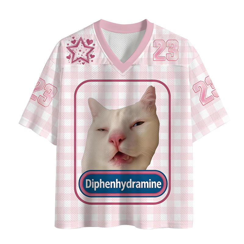 Modecanvas Funny Diphenhydramine Meme Cat Mesh Jersey-modecanvas