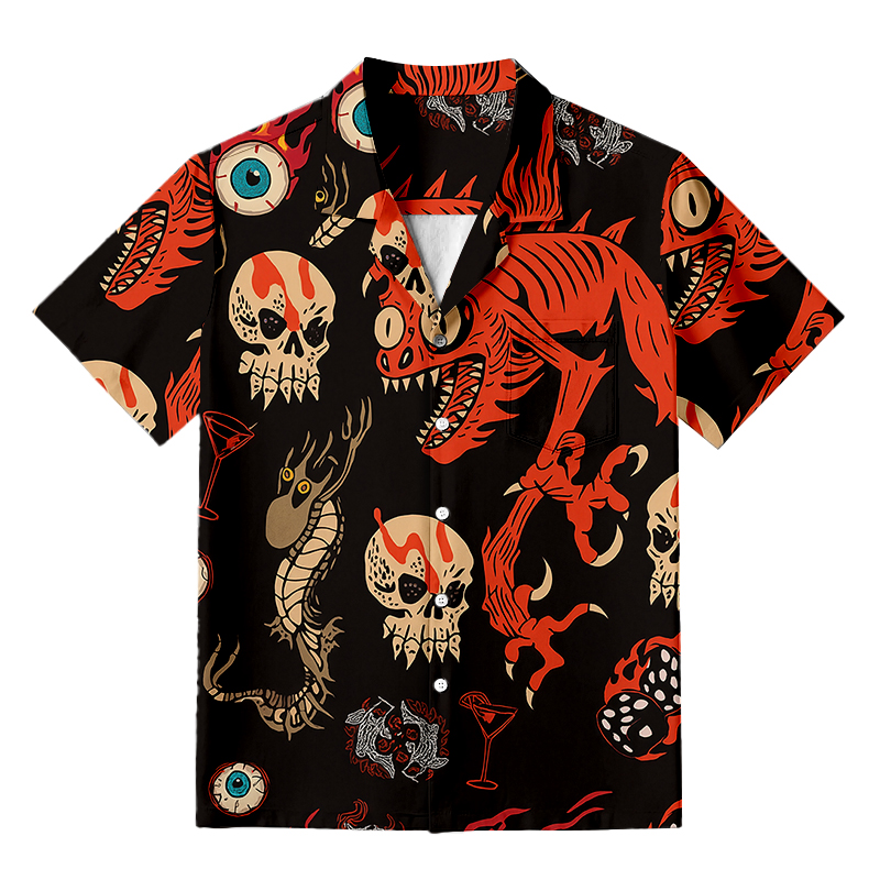 Modecanvas Retro Halloween Fusion Hawaiian Shirt