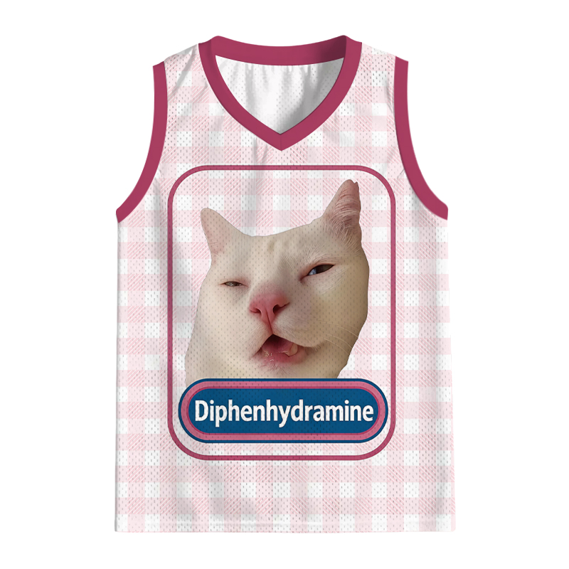 Modecanvas Funny Diphenhydramine Meme Cat Jersey Tank