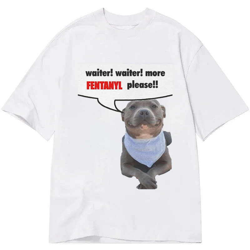 Modecanvas Waiter Waiter More Fentanyl Meme DTG Printing Classic T-Shirt-modecanvas