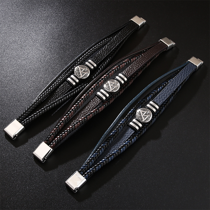 Modecanvas Multi-layered Braided Leather Bracelet-modecanvas