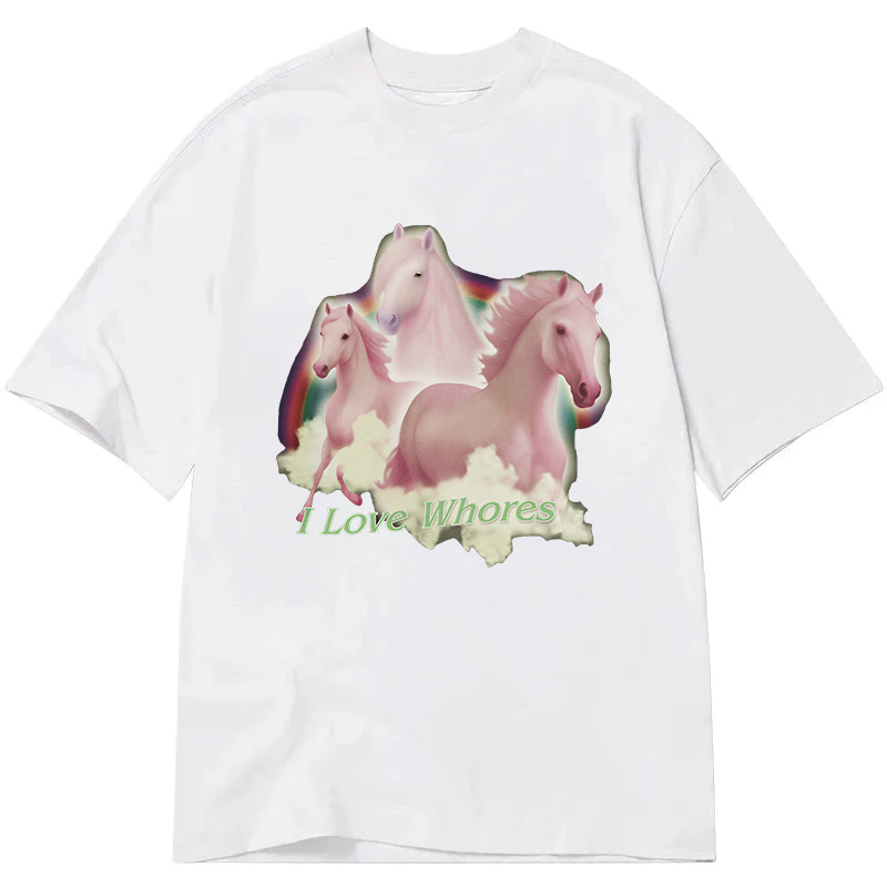 Modecanvas I Love Whores DTG Printing Classic T-Shirt-modecanvas