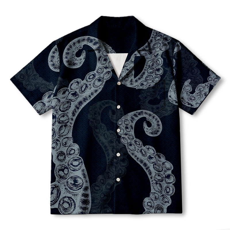 Modecanvas Octopus Tentacles Japanese Hawaiian Shirt-modecanvas