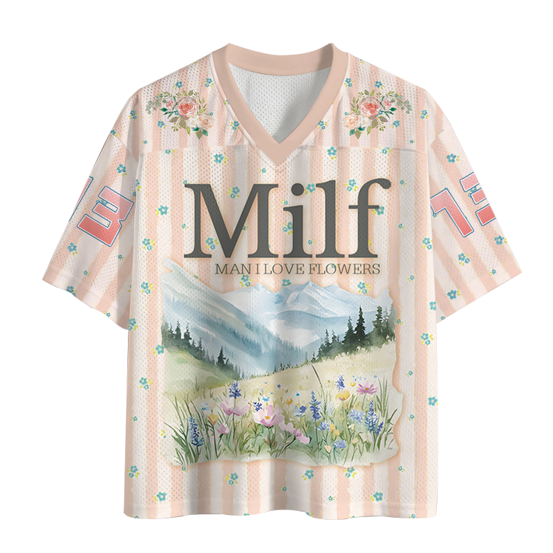 Modecanvas Man I Love Flowers Mesh Jersey-modecanvas