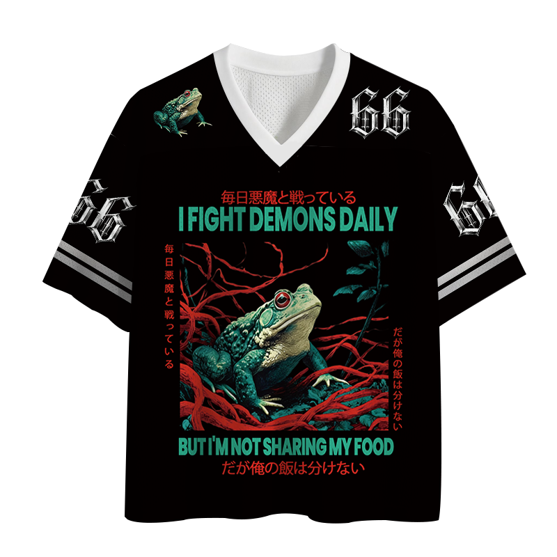 Modecanvas Japanese Frog Horror Art Mesh Jersey-modecanvas