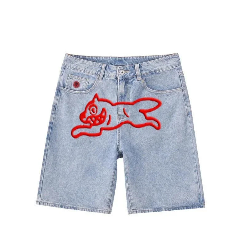 Modecanvas Flying Dog Light Blue Denim Short