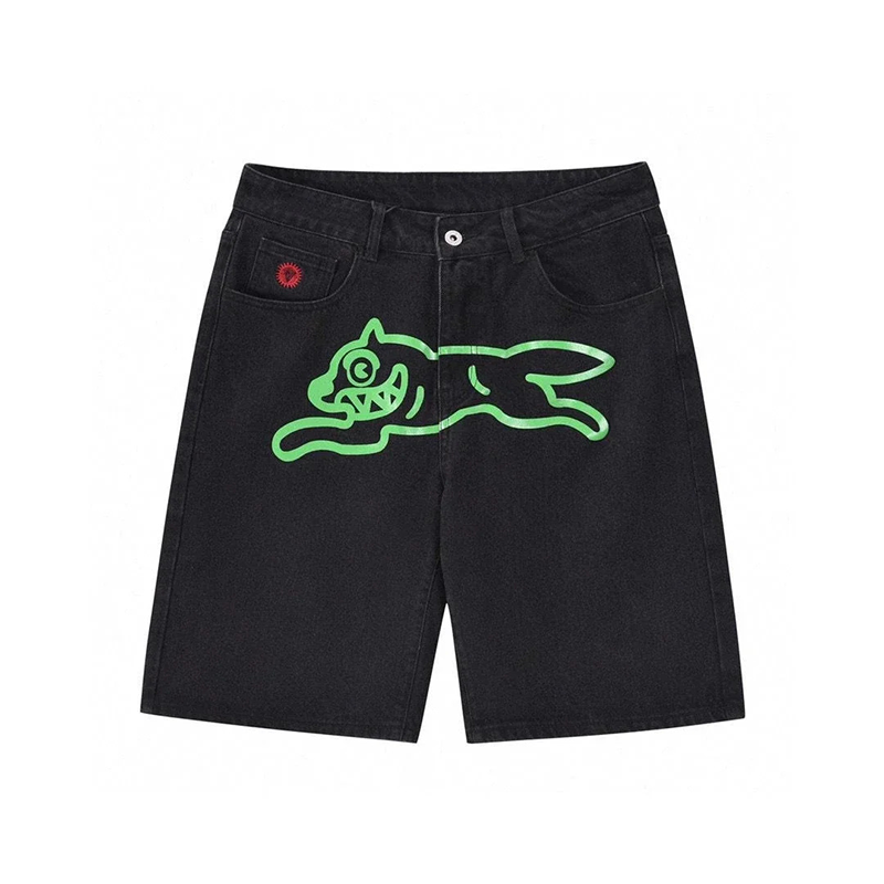 Modecanvas Flying Dog Black Denim Short