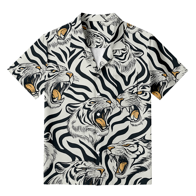 Modecanvas Roaring Tiger Aloha Hawaiian Shirt