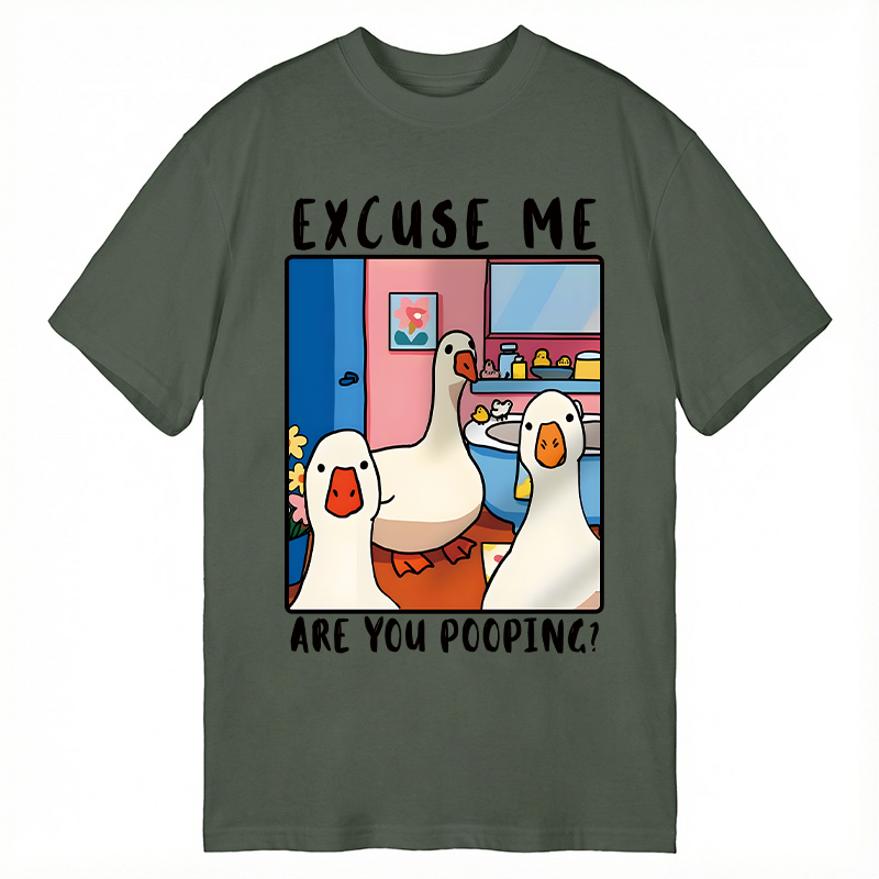 Modecanvas Excuse Me Duck Meme DTG Printing Classic T-Shirt-modecanvas