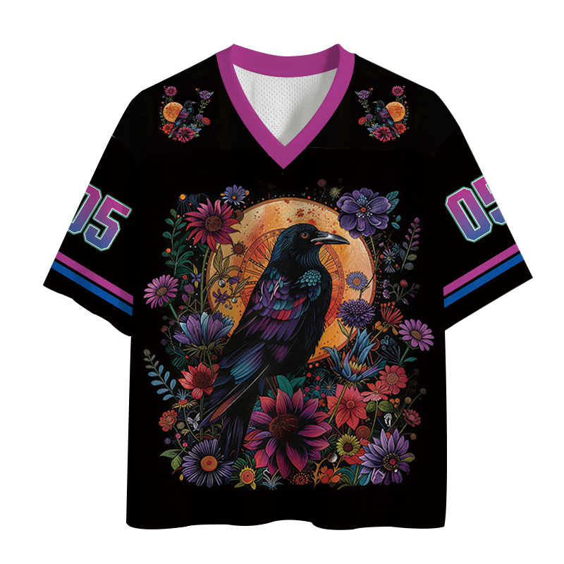 Modecanvas Mandala Crow Mesh Jersey-modecanvas