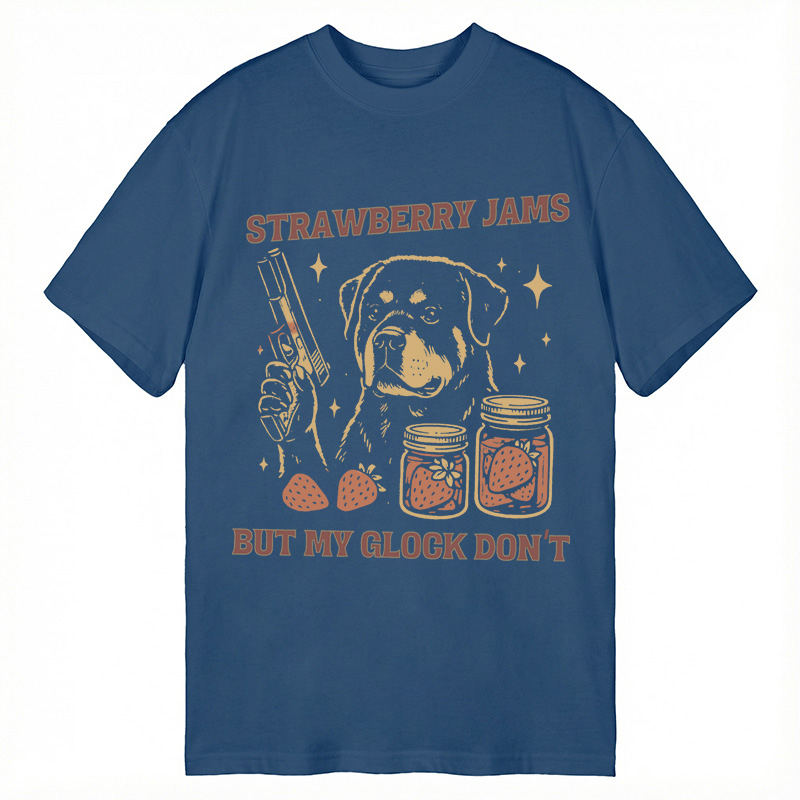 Modecanvas Strawberry Jams Dog DTG Printing Classic T-Shirt-modecanvas
