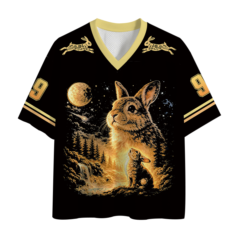 Modecanvas Bunny Howling to the Moon Mesh Jersey-modecanvas