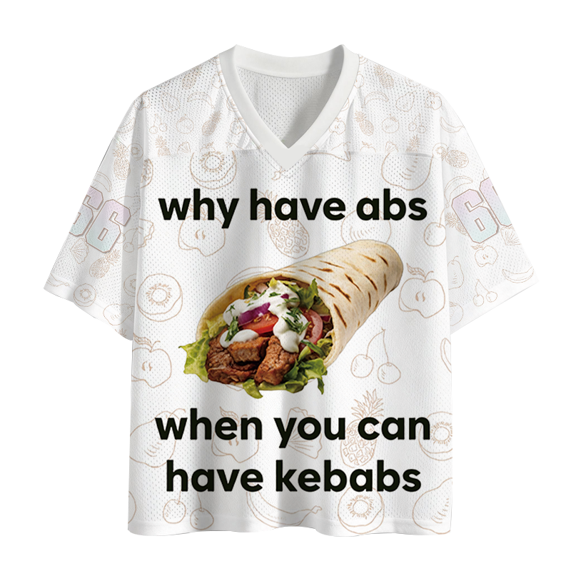 Modecanvas Why Have Abs When You Can Have Kebabs Mesh Jersey-modecanvas
