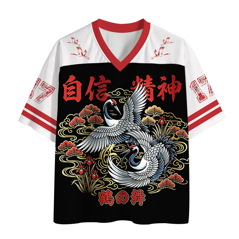 Modecanvas The Grace Of Crane Mesh Jersey-modecanvas