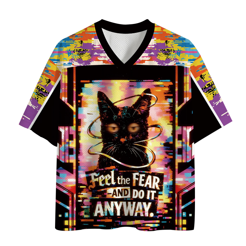 Modecanvas FEEL THE FEAR AND DO IT ANYWAY Mesh Jersey-modecanvas