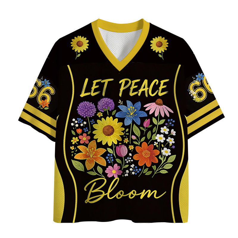 Modecanvas Let Peace Bloom Mesh Jersey-modecanvas