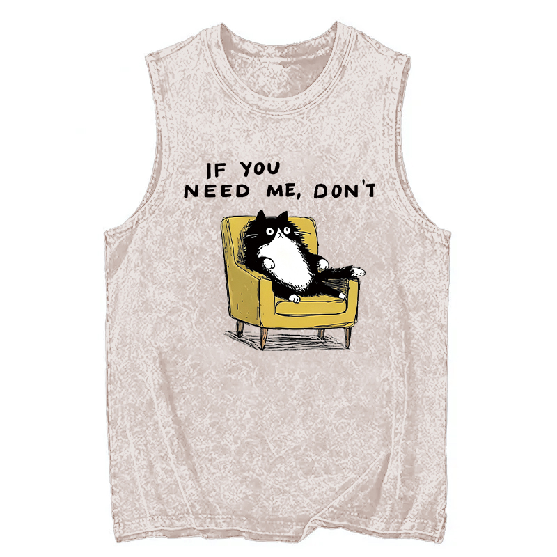 Modecanvas Unavailable Cat DTG Printing Washed Tank-modecanvas