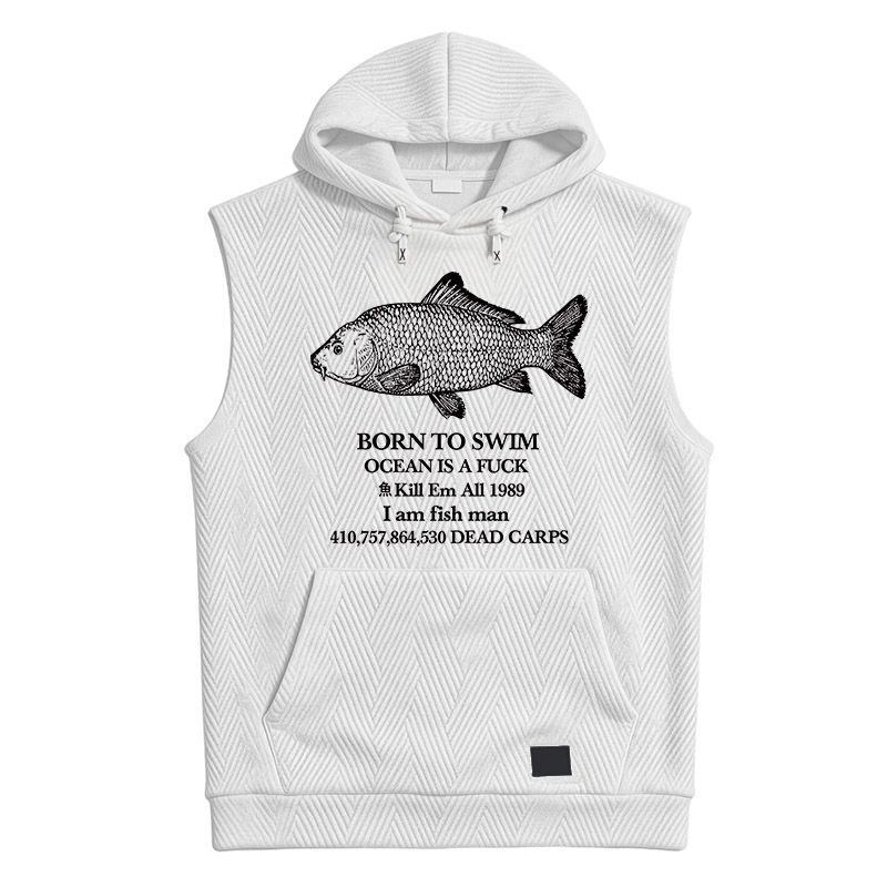 Modecanvas Born To Swim Hooded Tank