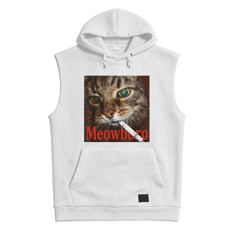 Modecanvas Funny Smoking Cat Meme Hooded Tank