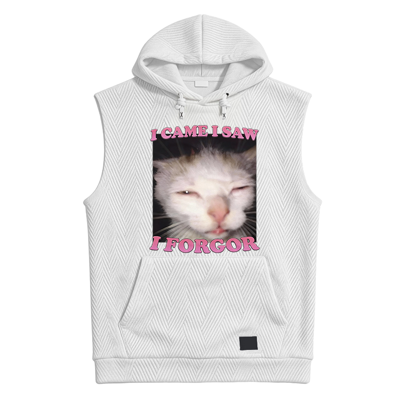 Modecanvas I Forgor Funny Cat Meme Hooded Tank