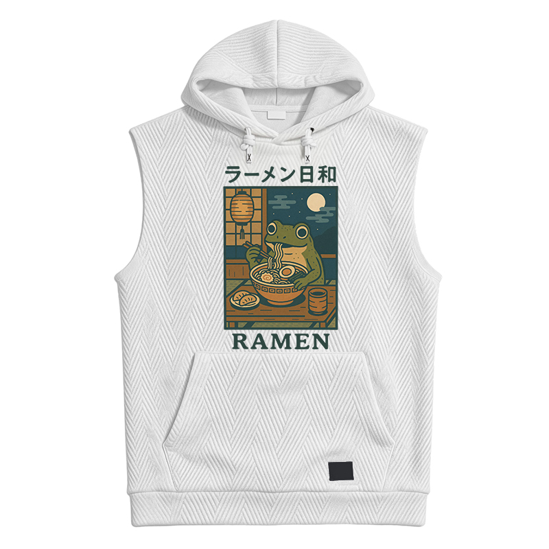 Modecanvas Japanese Frog Eating Ramen Hooded Tank