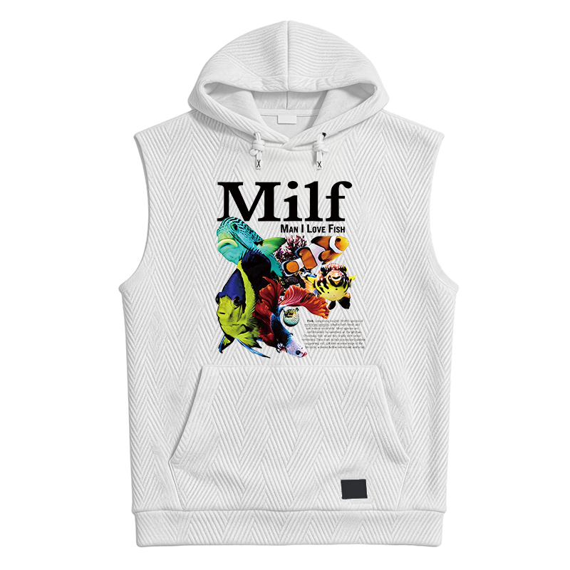 Modecanvas Man I Love Fish Vintage Meme Hooded Tank