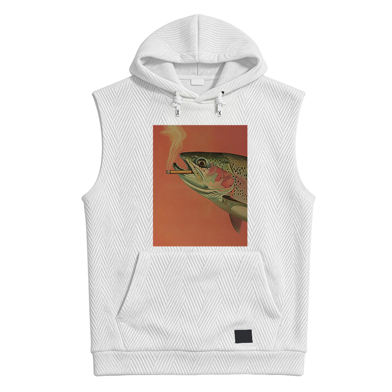 Modecanvas Trout Smoking A Cigarette Hooded Tank
