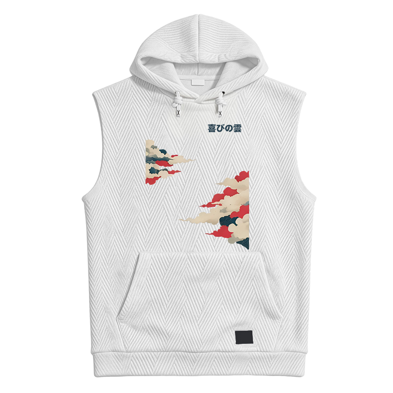 Modecanvas Japanese Clouds Hooded Tank